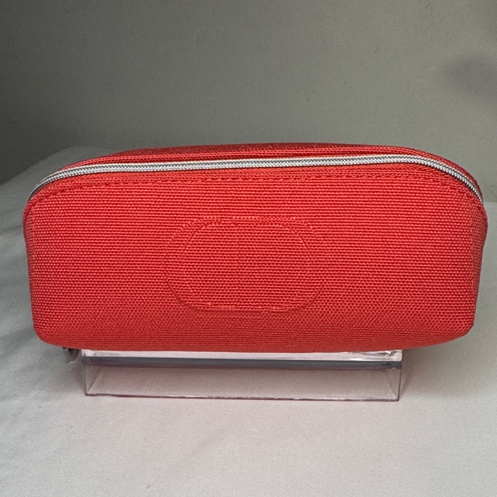 Dior Red Textured Pouch with Silver Zipper
